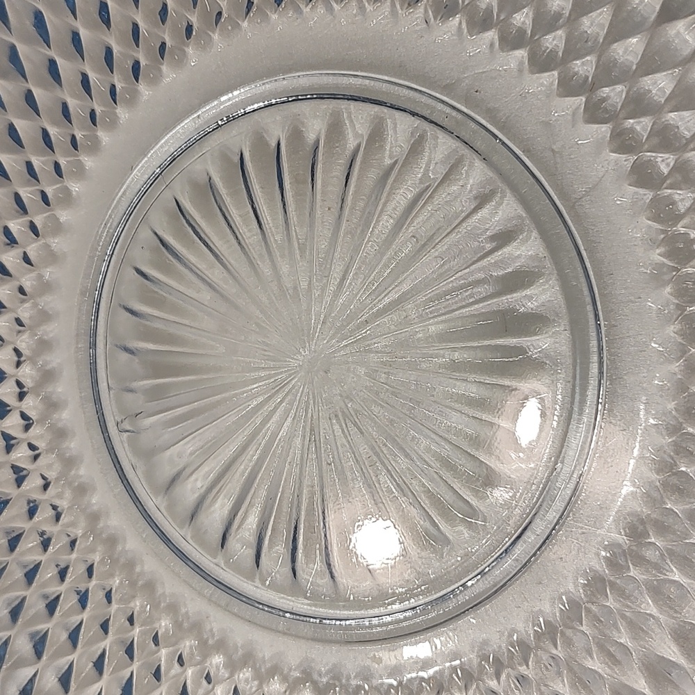 Diamond Point Ice Blue by Indiana Glass Torte Plate Cake Platter - Picture 2 of 7